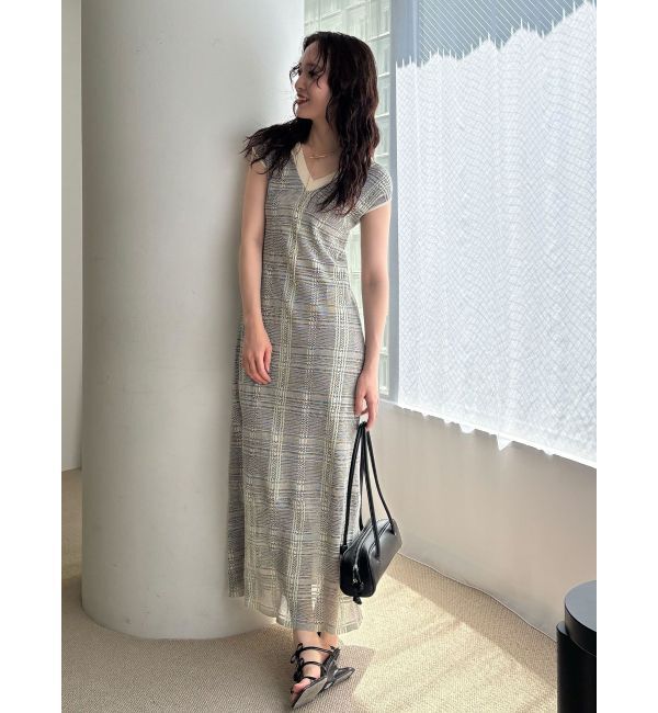 LAGUNAMOON「シアーチェックニットワンピース」|ワンピース|