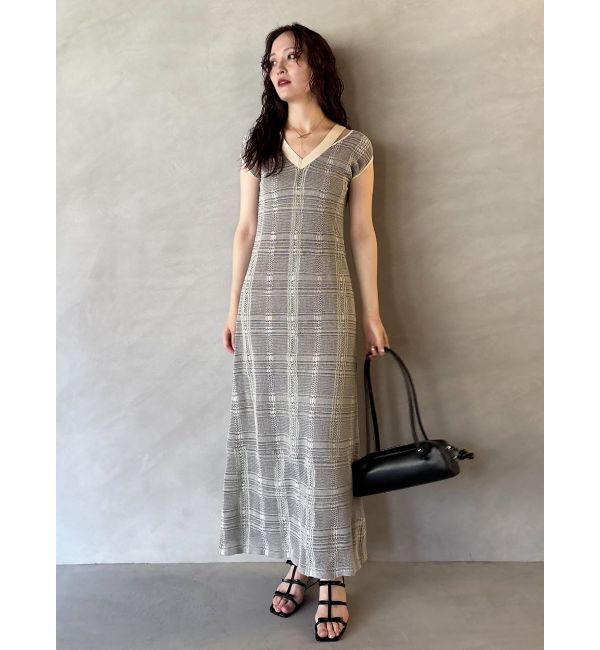 LAGUNAMOON「シアーチェックニットワンピース」|ワンピース|