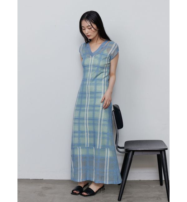 LAGUNAMOON「シアーチェックニットワンピース」|ワンピース|