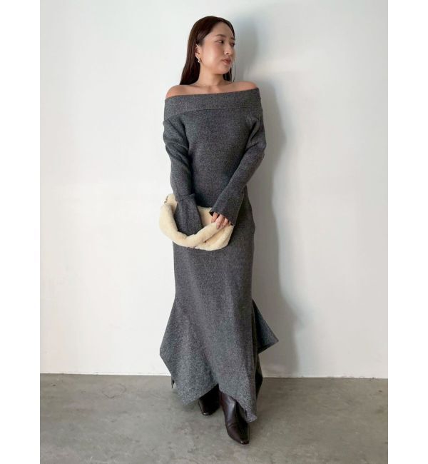 LAGUNAMOON「オフショルリブニットワンピース」|ワンピース|
