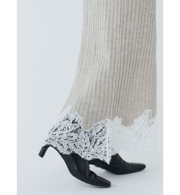 LAGUNAMOON「レースドッキングリブニットワンピース」|ワンピース|