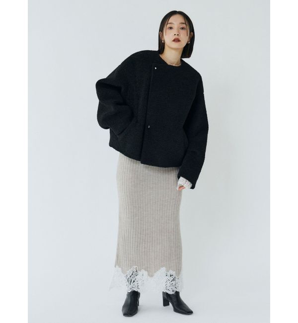 LAGUNAMOON「レースドッキングリブニットワンピース」|ワンピース|