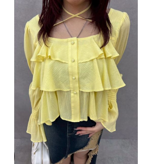 EVRIS「フリルボリュームチュニック」|シャツ・ブラウス|