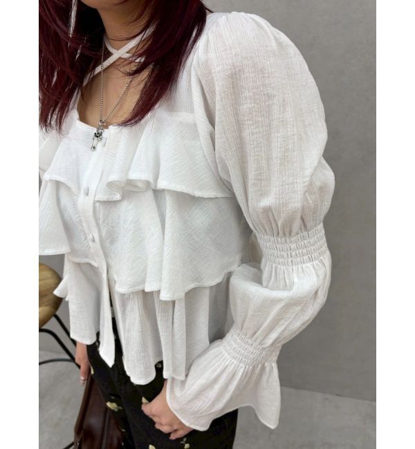 EVRIS「フリルボリュームチュニック」|シャツ・ブラウス|