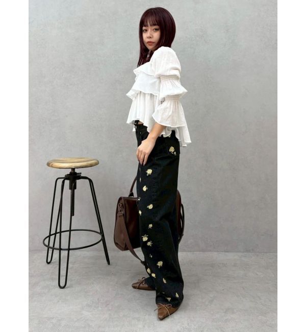 EVRIS「フリルボリュームチュニック」|シャツ・ブラウス|