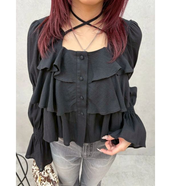 EVRIS「フリルボリュームチュニック」|シャツ・ブラウス|