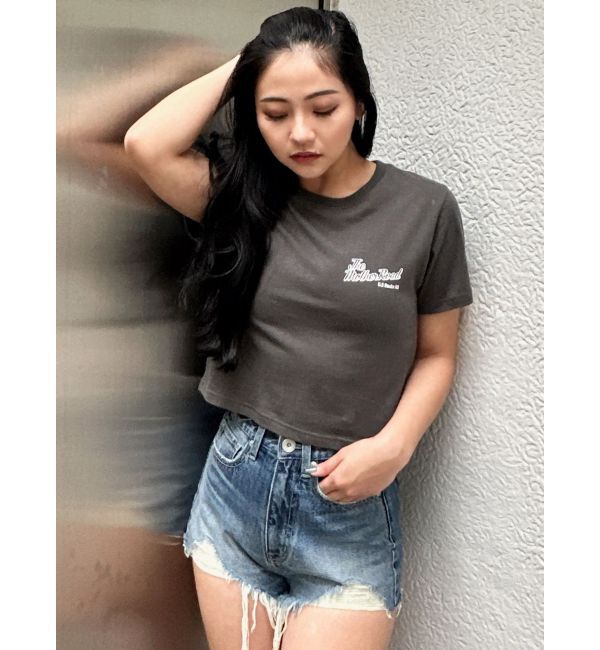 GYDA「ハイウエストJUBEYO bijouデニムショートパンツ」|デニム|