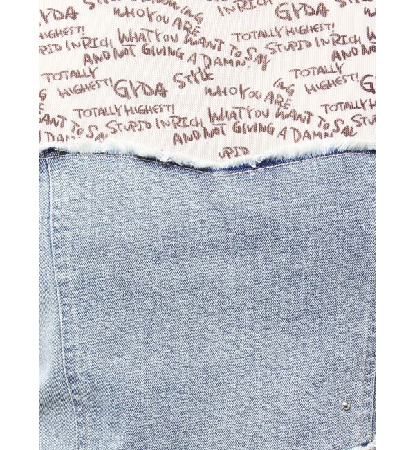 GYDA「GYDAデニムシアードッキングトップス」|Tシャツ・カットソー|