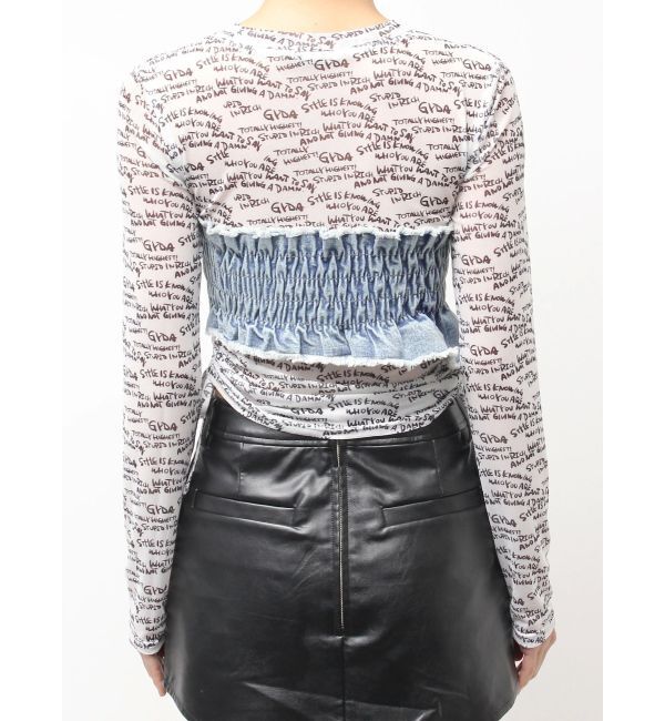 GYDA「GYDAデニムシアードッキングトップス」|Tシャツ・カットソー|