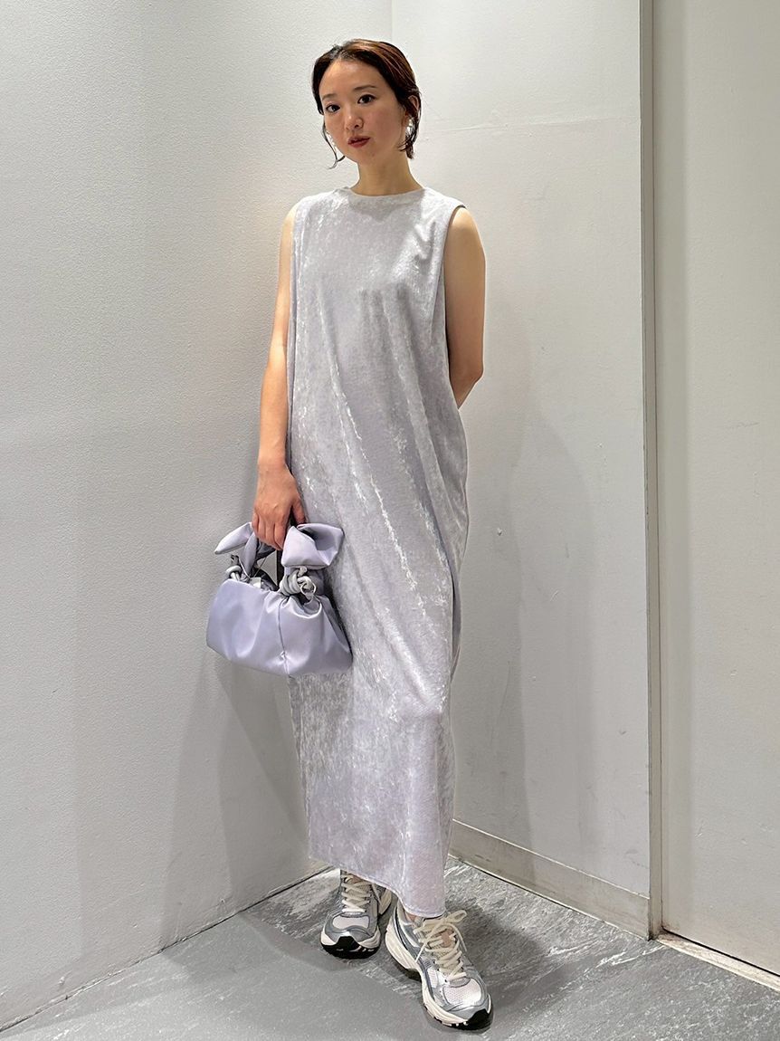 emmi atelier「メッシュベロアバックドレープワンピース」|ワンピース|LGRY