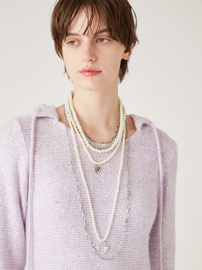 FURFUR「レイヤードパールネックレス」|ネックレス|