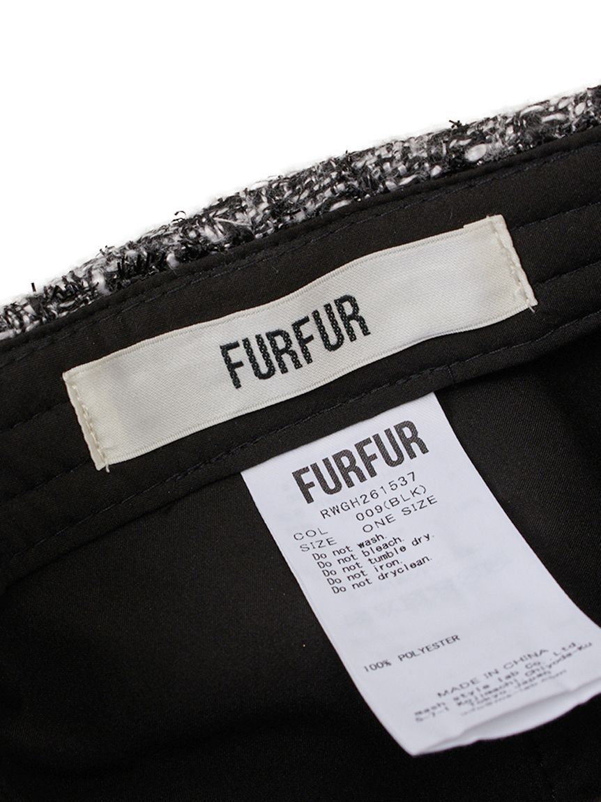 FURFUR「ツイード&times;サテンビッグリボンキャップ」|キャップ・キャスケット|