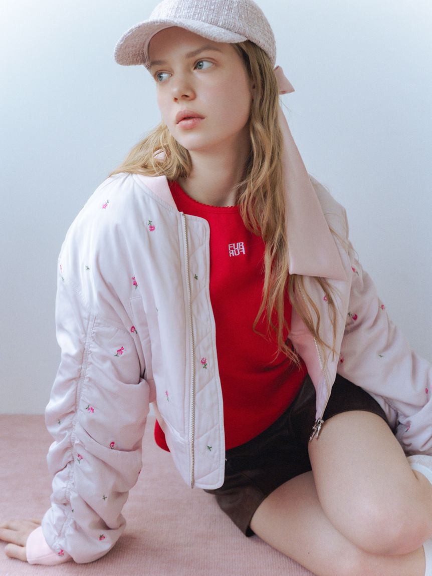 FURFUR「ツイード&times;サテンビッグリボンキャップ」|キャップ・キャスケット|