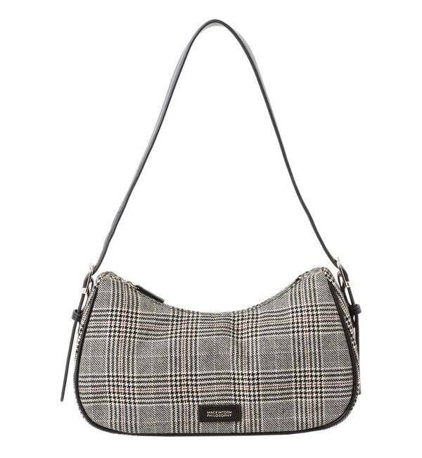 MACKINTOSH PHILOSOPHY「チェックツイードミニホーボーバッグ」|ショルダー・メッセンジャー|グレー