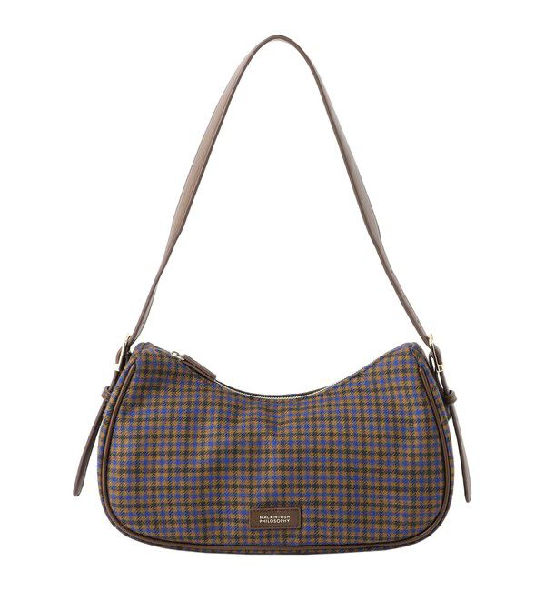 MACKINTOSH PHILOSOPHY「チェックツイードミニホーボーバッグ」|ショルダー・メッセンジャー|キャメル