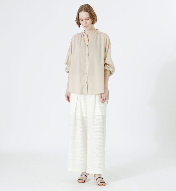  「リネンミックスギャザーブラウス」|シャツ・ブラウス|