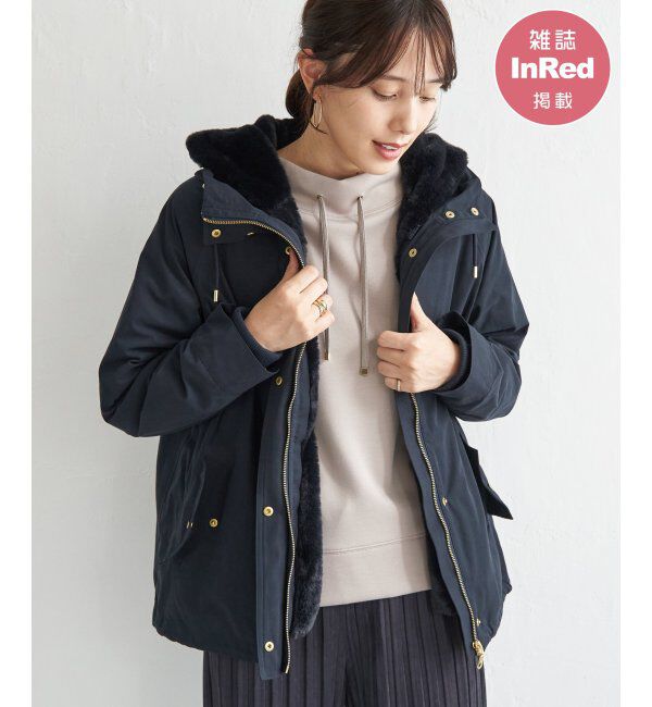 ikka「ライナー付き3WAYマウンテンパーカー」|ブルゾン・スタジャン|ネイビーブルー