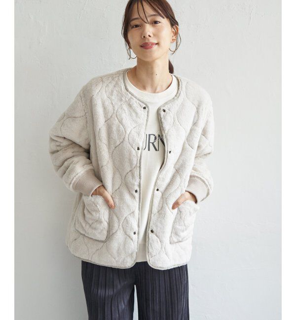 ikka「キルトファーリバーシブルブルゾン」|ブルゾン・スタジャン|