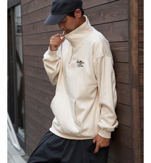 VENCE share style「フェイクスウェードヒゲ刺繍ハーフZIP」|その他|オフホワイト