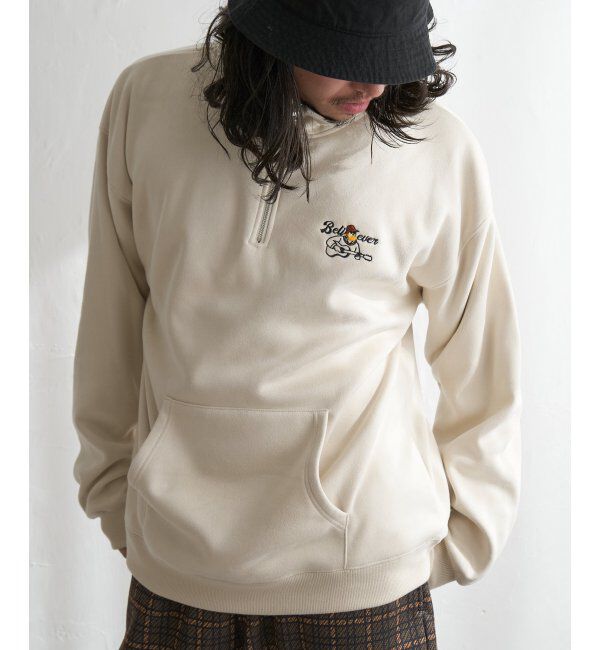 VENCE share style「フェイクスウェードヒゲ刺繍ハーフZIP」|その他|