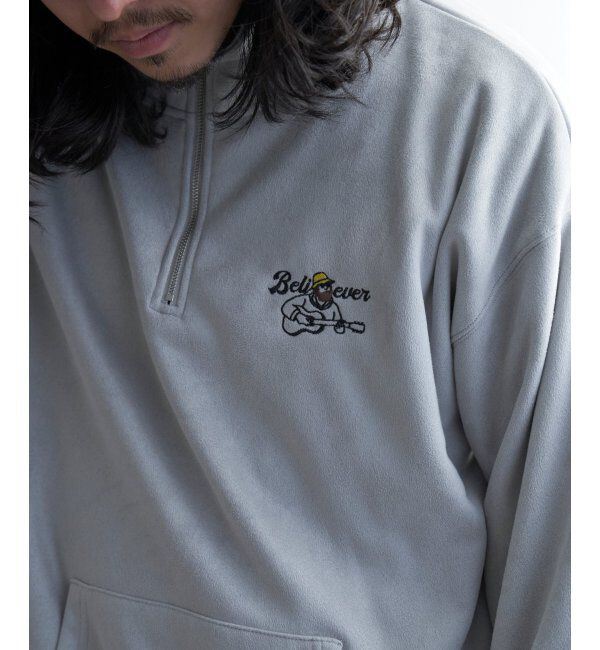 VENCE share style「フェイクスウェードヒゲ刺繍ハーフZIP」|その他|