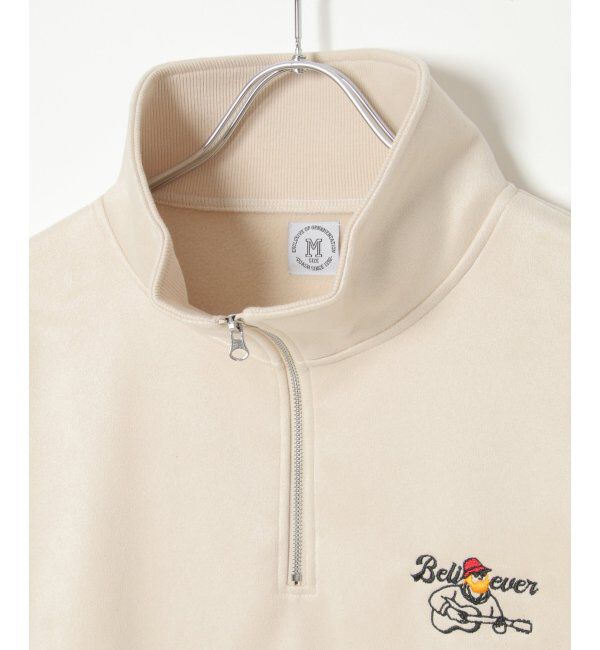 VENCE share style「フェイクスウェードヒゲ刺繍ハーフZIP」|その他|