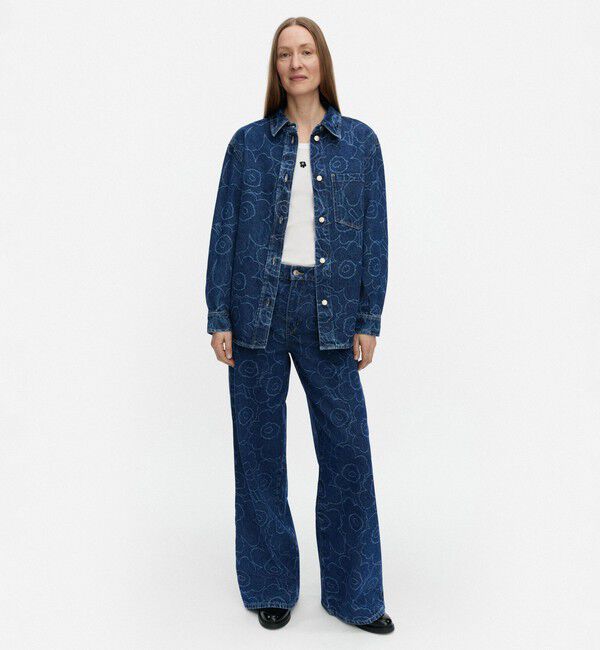 Marimekko「【日本・フィンランド限定】Maridenim Vaihe Piirto Unikko シャツ」|シャツ・ブラウス|