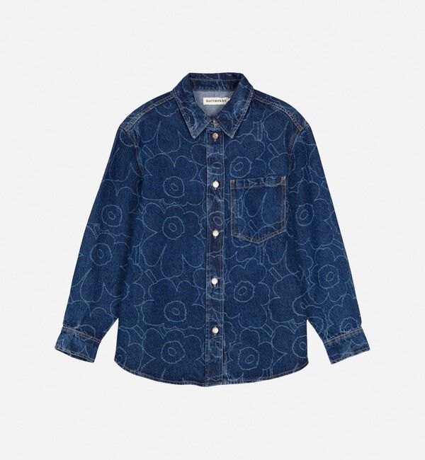 Marimekko「【日本・フィンランド限定】Maridenim Vaihe Piirto Unikko シャツ」|シャツ・ブラウス|