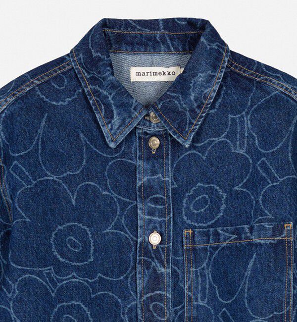 Marimekko「【日本・フィンランド限定】Maridenim Vaihe Piirto Unikko シャツ」|シャツ・ブラウス|