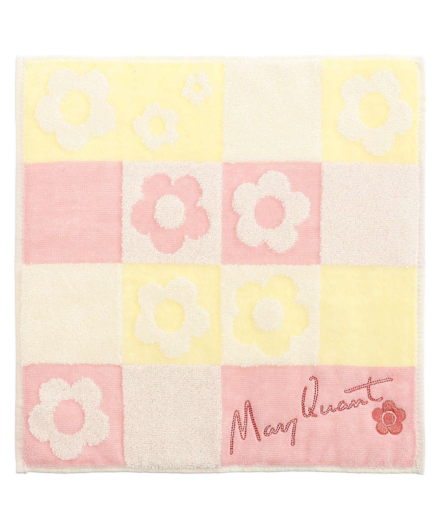 MARY QUANT「カラーブロックデイジー2 ミニタオル」|ハンカチ|イエロー