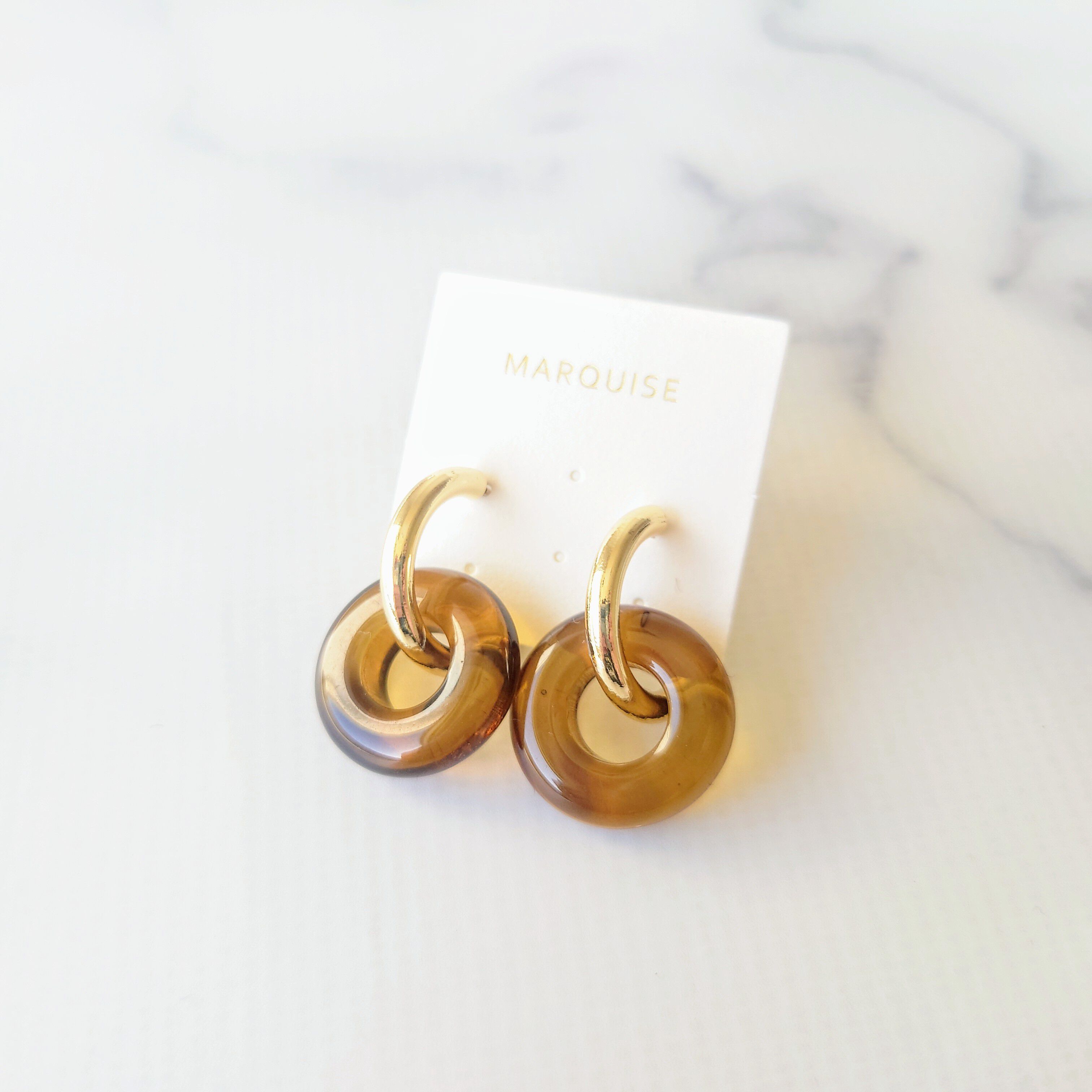 MARQUISE「2WAYクリアドーナツコンビピアス」|ピアス|ブラウン