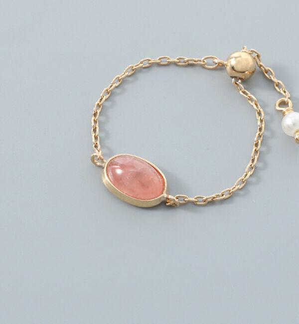 JUPITER「【K10】天然石チェーンリング/インカローズ」|リング|