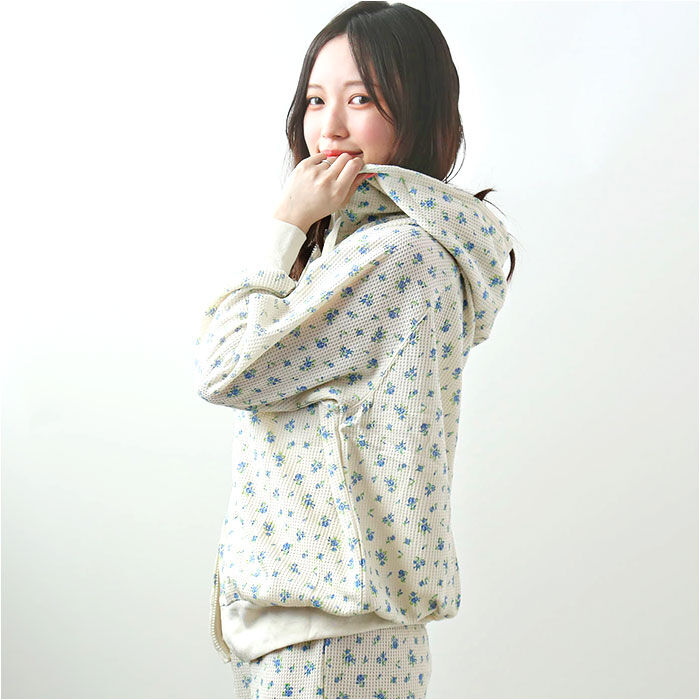 BACKYARD FAMILY「ワッフル 生地 花柄 通販 パーカー JEMORGAN サーマル JD672-59S」|パーカー|