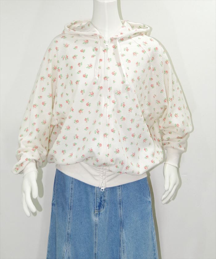 BACKYARD FAMILY「ワッフル 生地 花柄 通販 パーカー JEMORGAN サーマル JD672-59S」|パーカー|