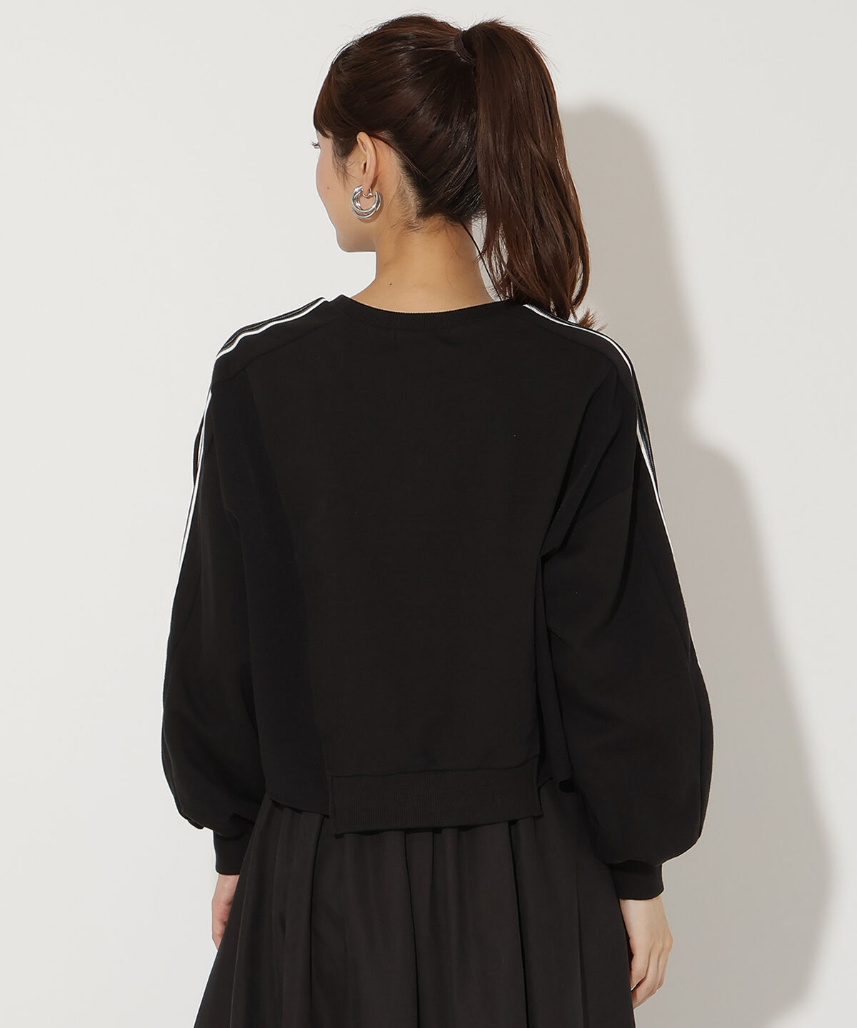 アンドクチュール「ライン入り裏毛トップス」|Tシャツ・カットソー|