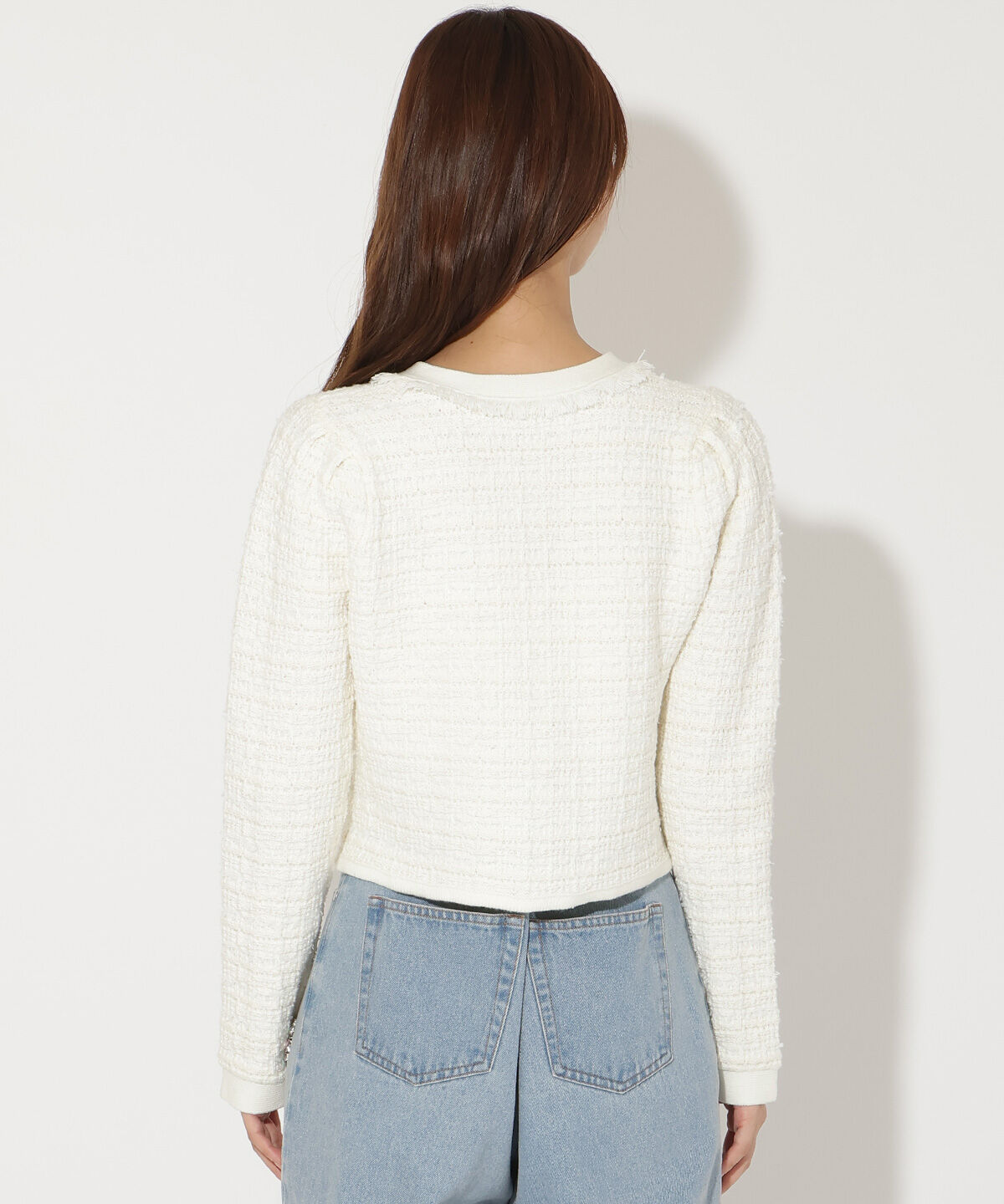 アンドクチュール「ツイードライクニットカーディガン」|カーディガン|