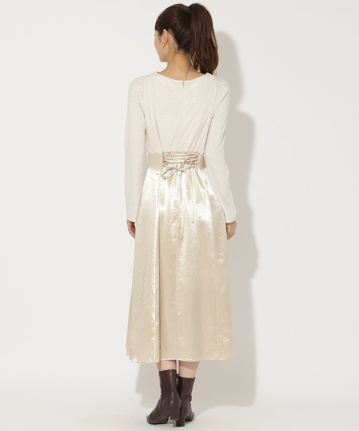 アンドクチュール「サテンドッキングワンピース」|ワンピース|