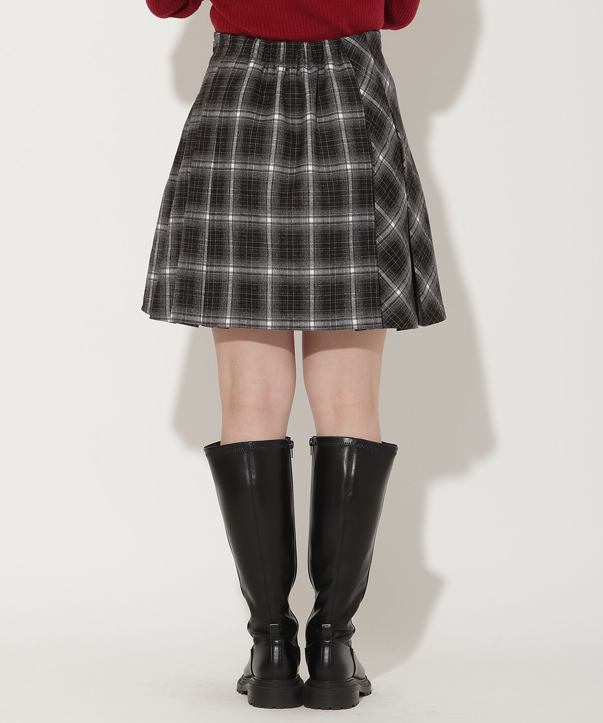 アンドクチュール「チェックミニスカート」|台形|