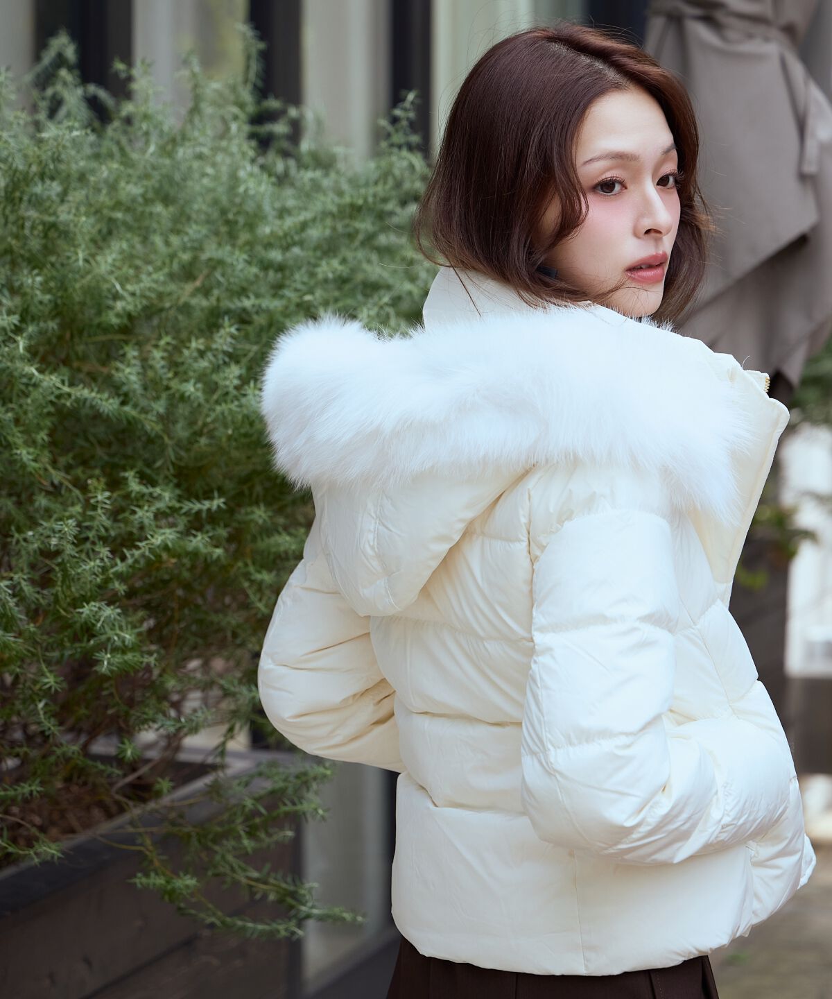 アンドクチュール「FOXファー付きショートダウン」|ダウン|