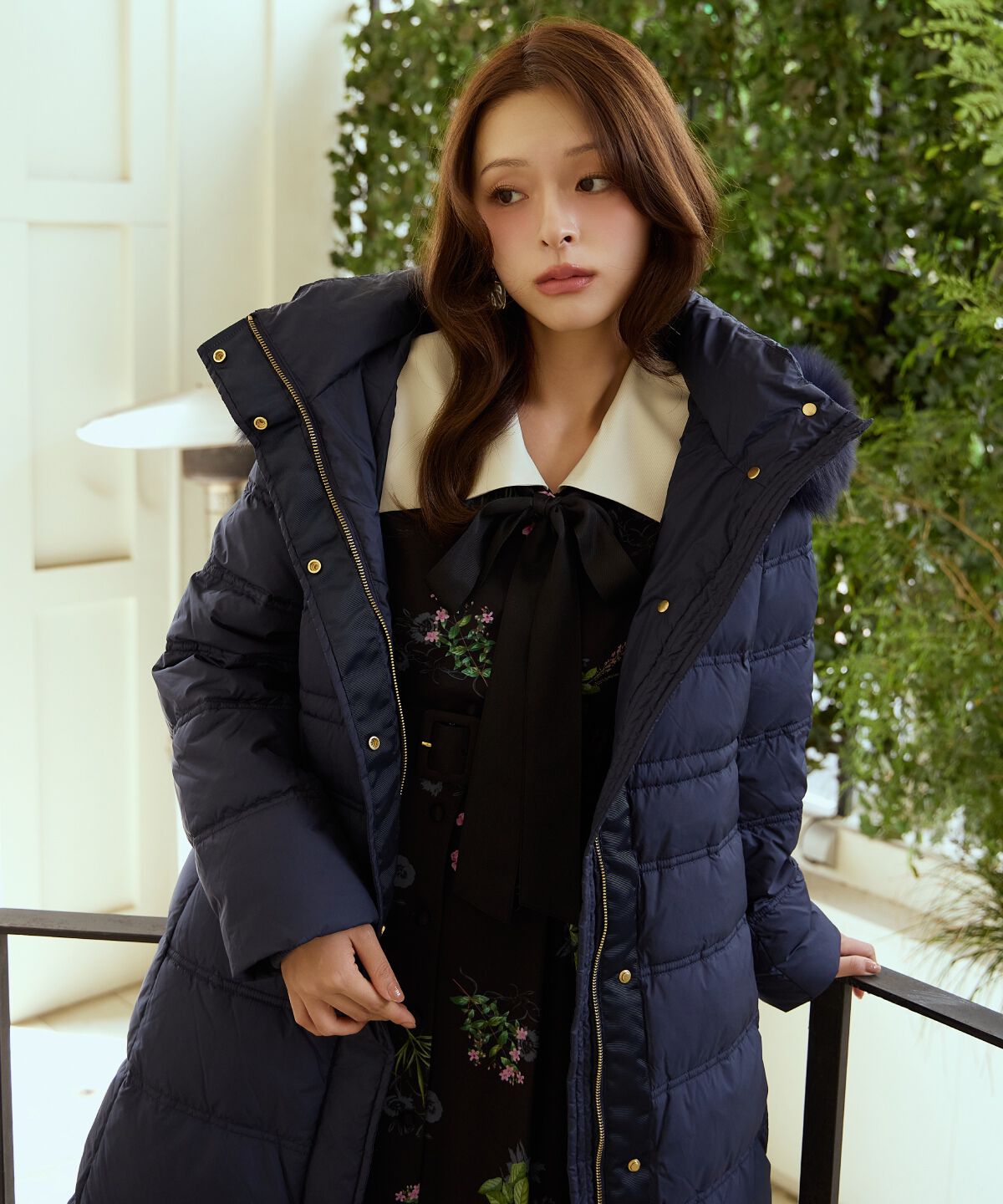 アンドクチュール「FOXファー付きミドルロングダウン」|ダウン|