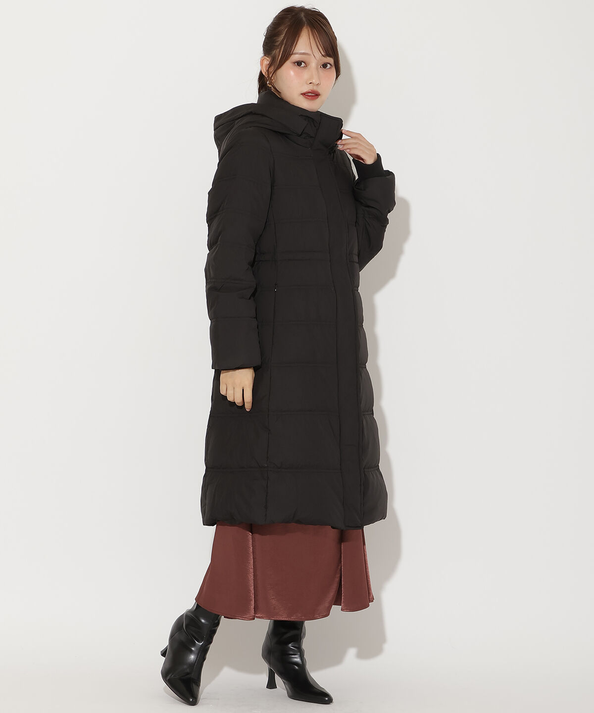 アンドクチュール「FOXファー付きミドルロングダウン」|ダウン|