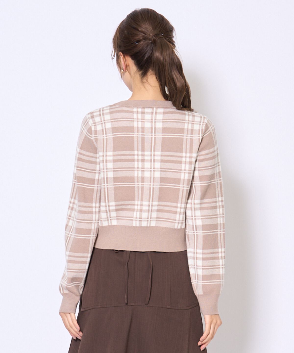 アンドクチュール「チェックジャガードニットカーディガン」|カーディガン|