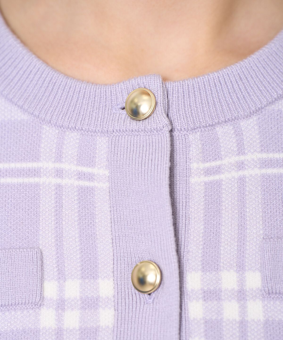 アンドクチュール「チェックジャガードニットカーディガン」|カーディガン|