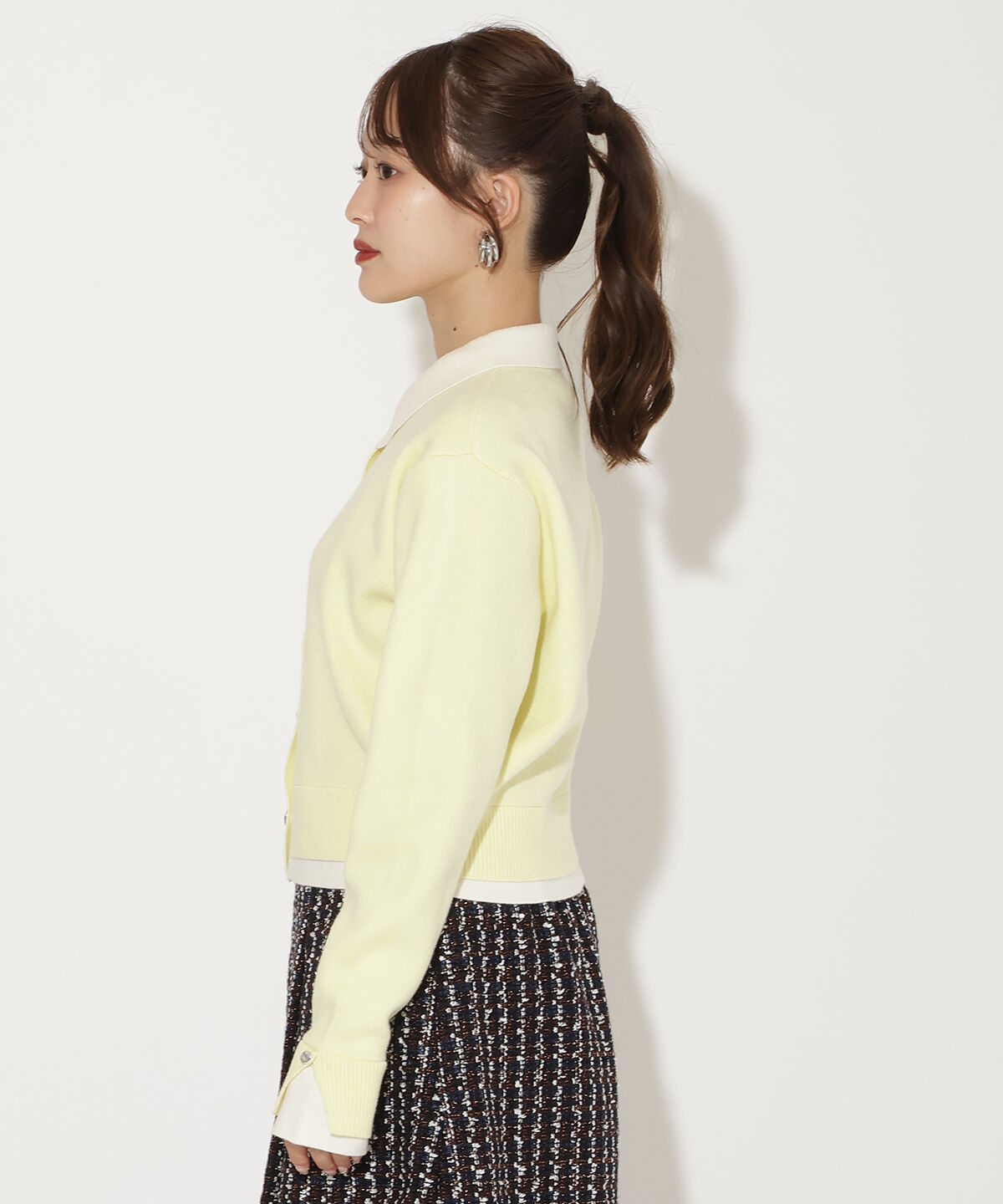 アンドクチュール「レイヤードライクニットカーデ」|カーディガン|