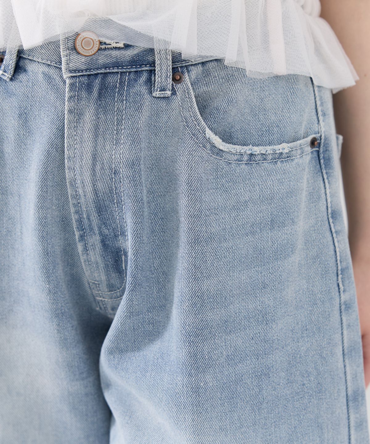 REDYAZEL「サイドダメージワイドパンツ」|デニム|