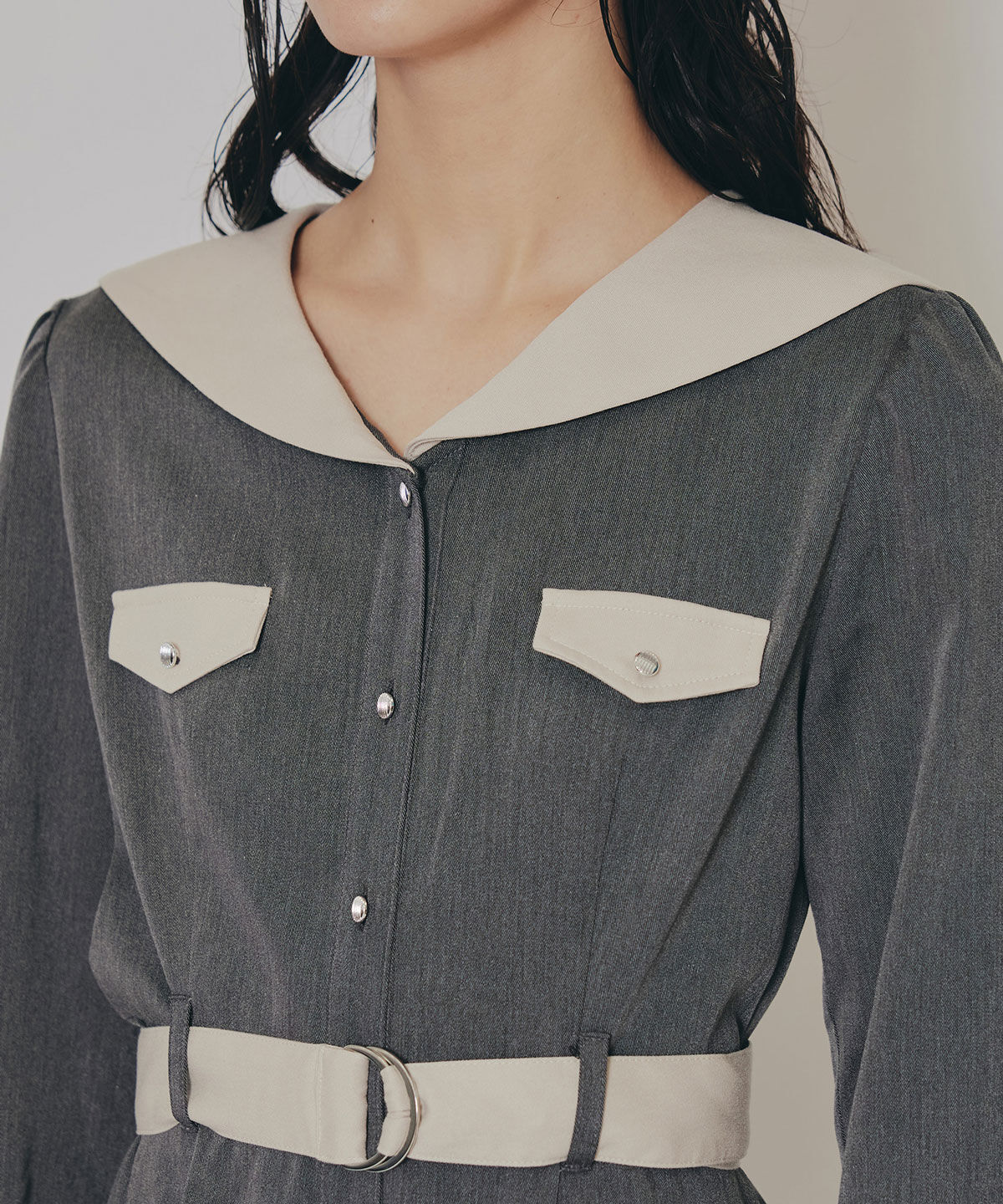 REDYAZEL「BIGセーラーカラーロングワンピース」|ワンピース|