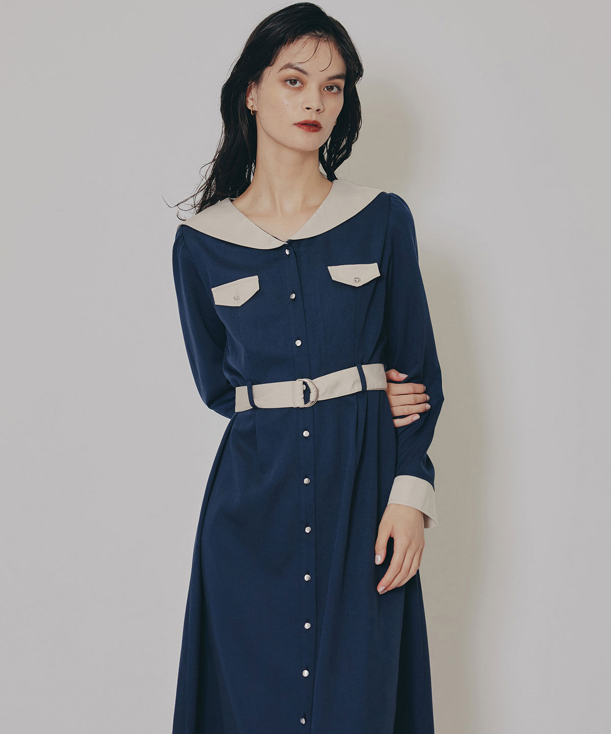 REDYAZEL「BIGセーラーカラーロングワンピース」|ワンピース|