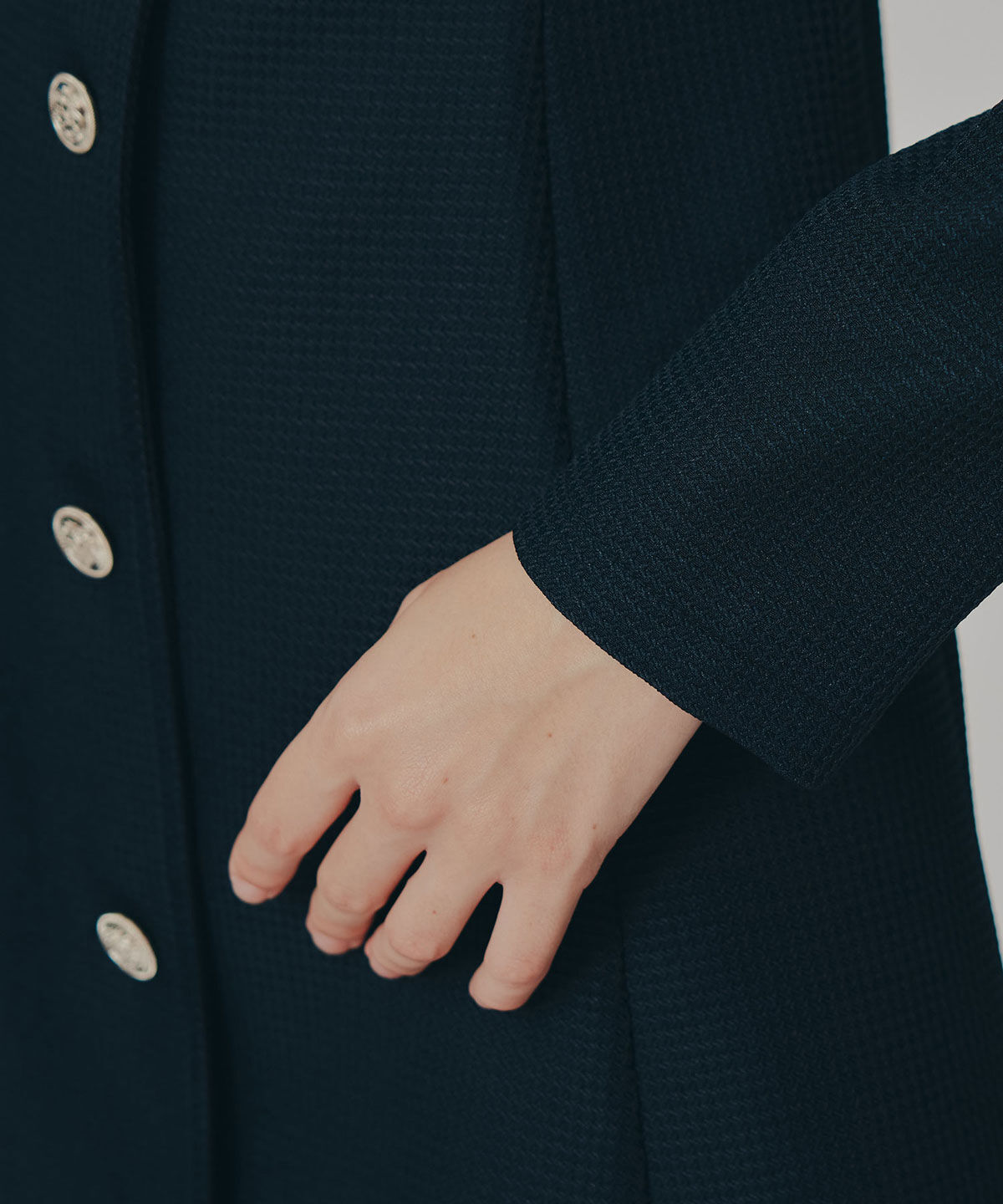 REDYAZEL「エンブレムボタンマイクロワッフルシャツワンピース」|ワンピース|