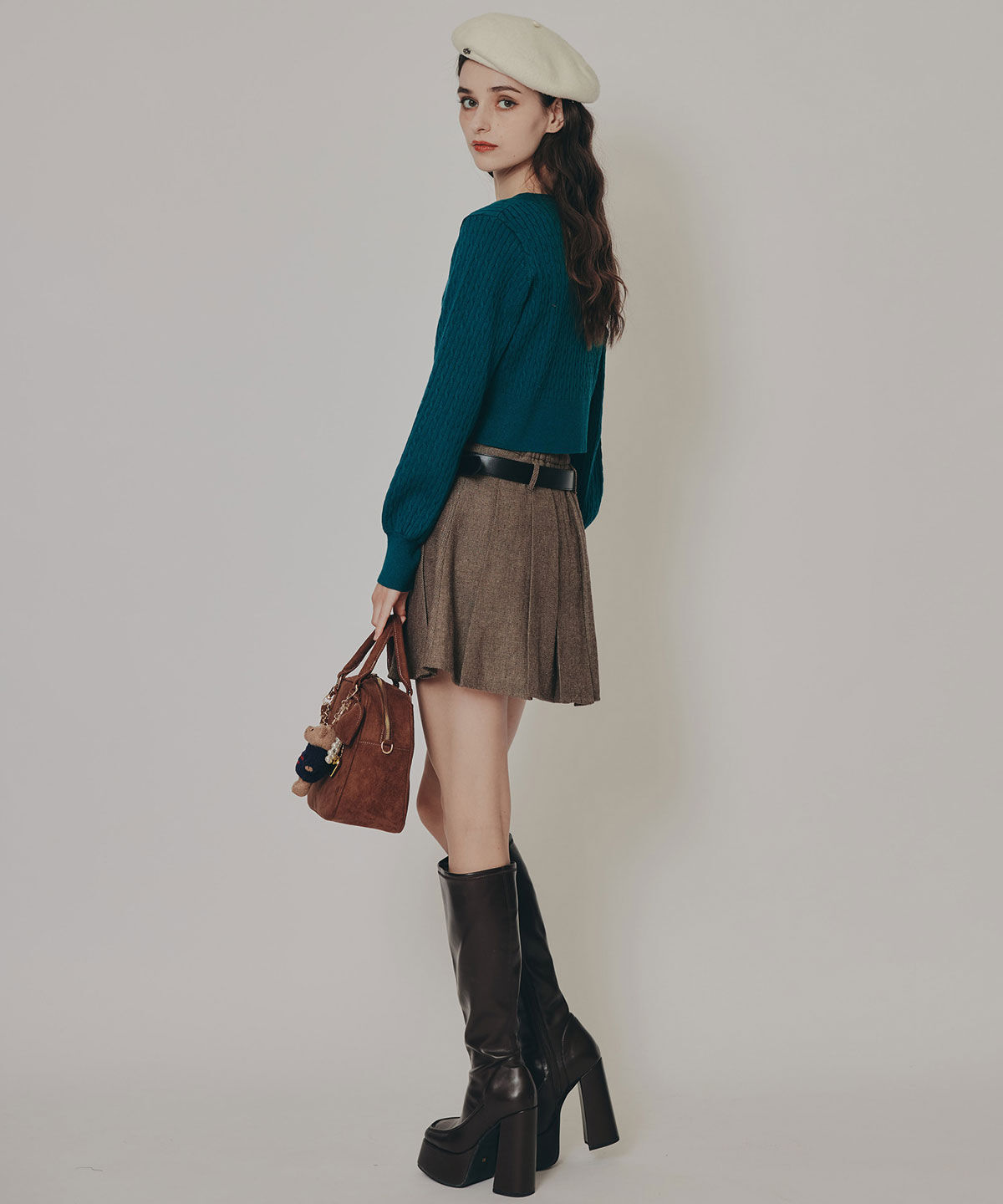 REDYAZEL「Azelyミニケーブルニットカーディガン」|カーディガン|