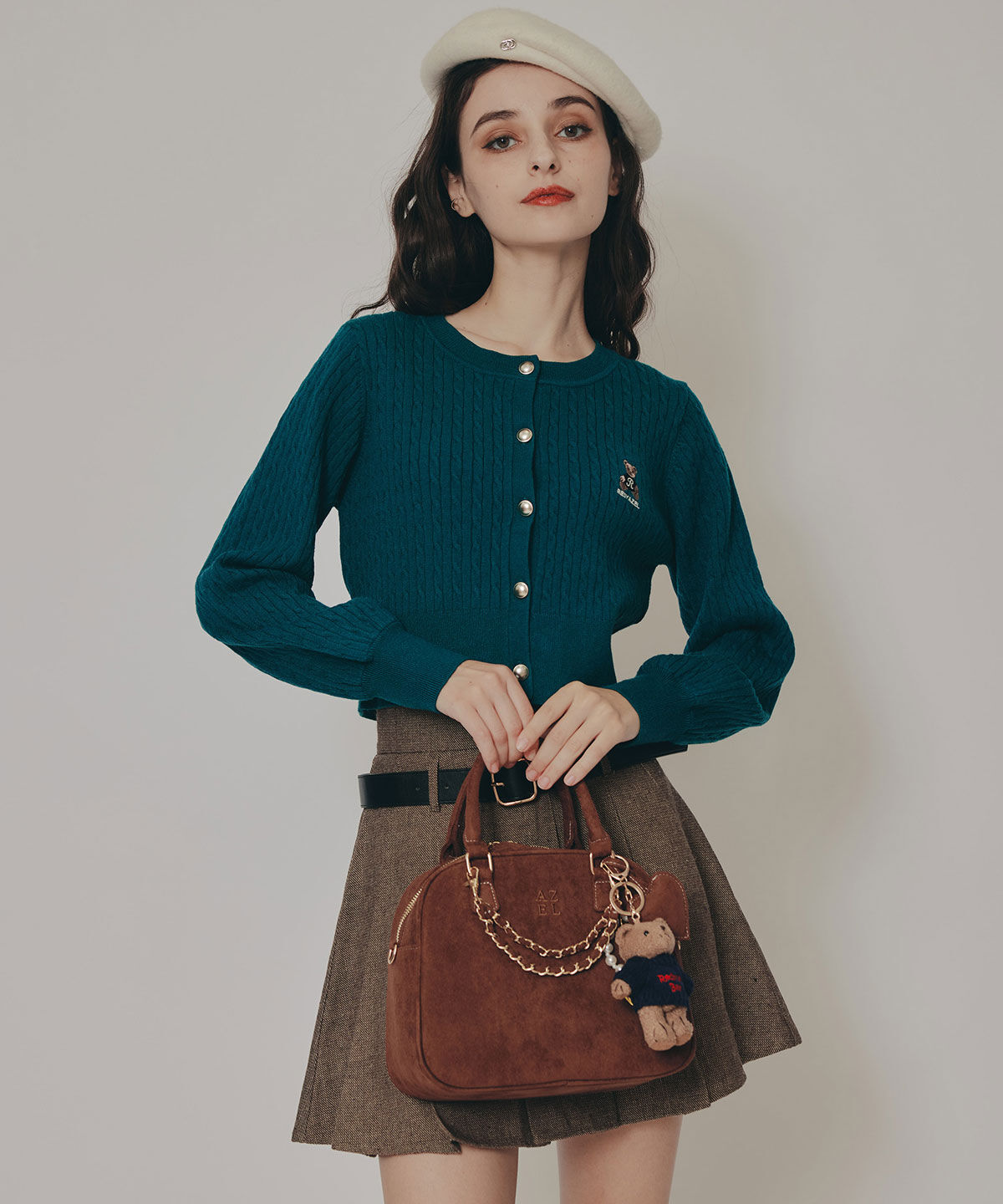 REDYAZEL「Azelyミニケーブルニットカーディガン」|カーディガン|